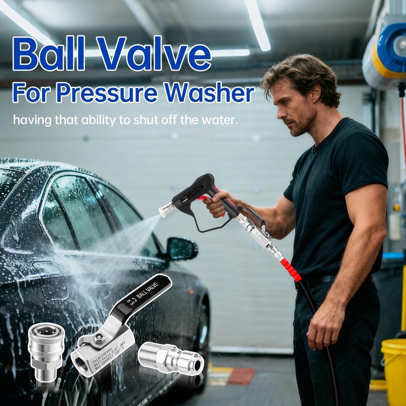 GALELEOPARD Ball Valve Pressure Washer, 3/8 Inch Quick Connect Black gallery