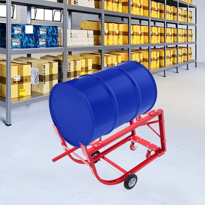 55 Gallon Drum Cradle 600lbs Oil Drum Rack With Drawbar Drum Holder Stand