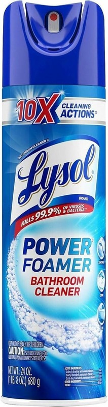 LYSOL 24 oz. 10X Cleaning Actions Aerosol Spray Power Foam Bathroom Cleaner New