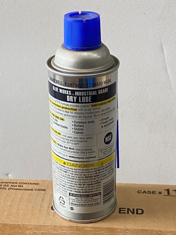 6 new Blue Works #11024 Dry Lube PTFE Formula, 10 oz. Aerosol Spray Cans gallery