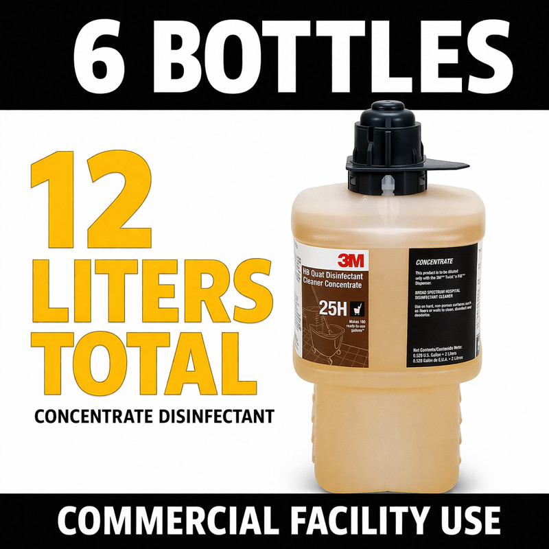 3M 25H HB Quat Disinfectant Cleaner 2L 6/Case Commercial EPA 61178-5-10350