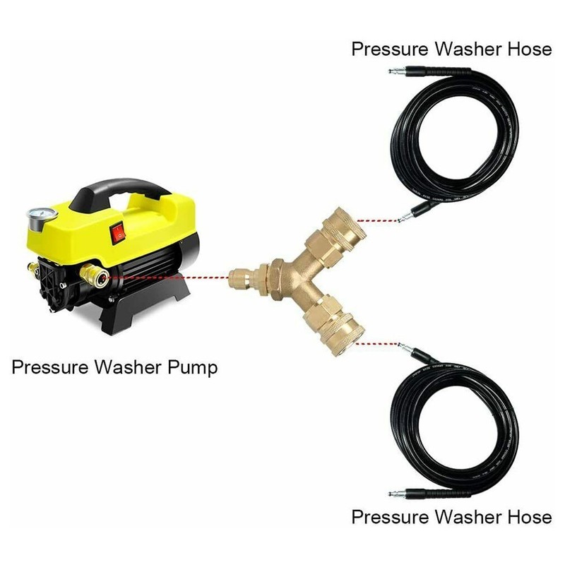 3/8inch Fitting Pressure Washer Tee Splitter Coupler 5000PSI Brand New gallery