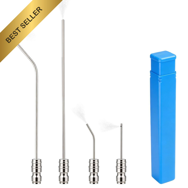 High Pressure Washer Nozzle Kit Stainless Steel Flush Wand Extension Tips