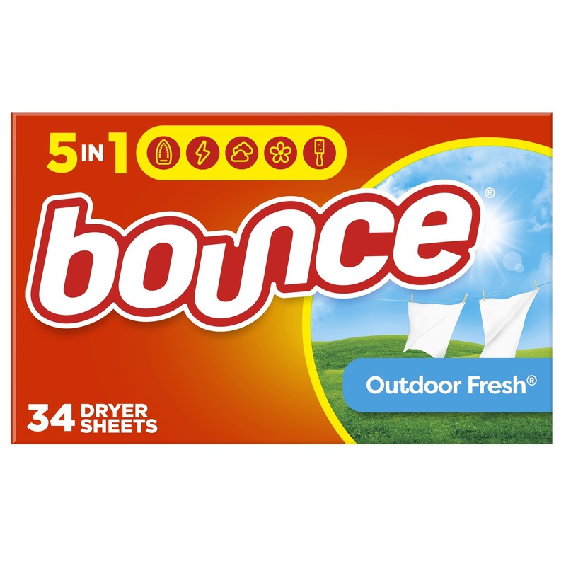 Bounce Fabric Softener Dryer Sheets, Outdoor Fresh 1 Count (Pack of 34)