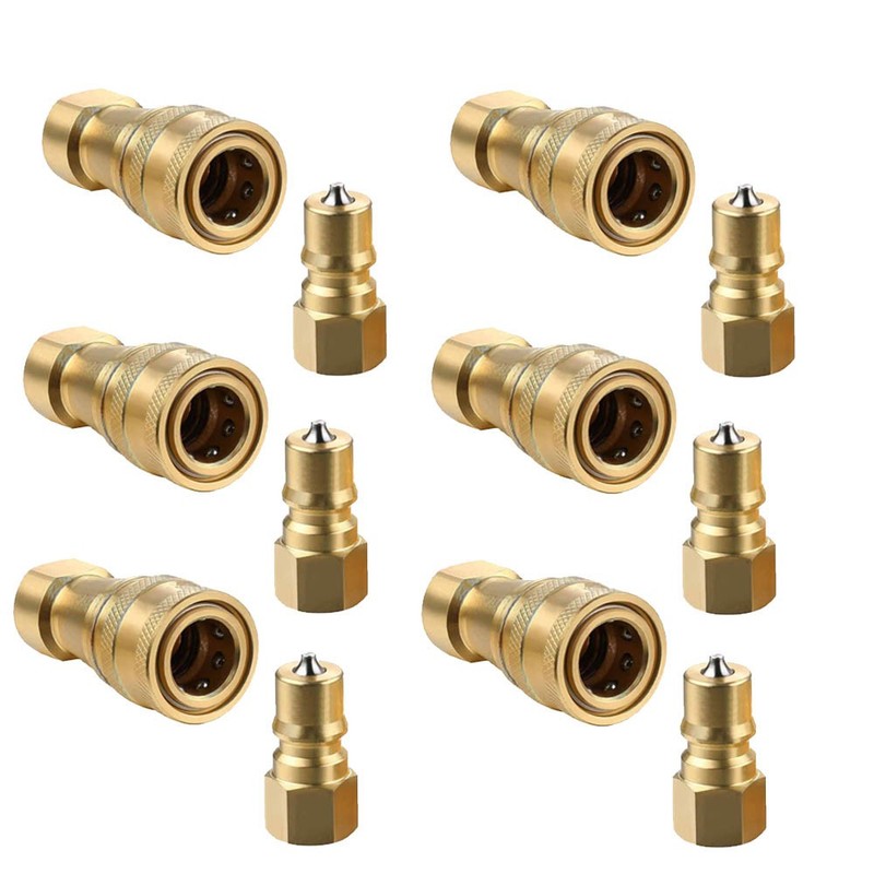 6Set 1/4″ Brass Quick Disconnect Coupler Carpet Cleaning Extractor for Wand Hose