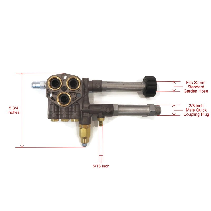 Annovi Reverberi Compatible Washer Pump Head with Unloader Replacement Black gallery