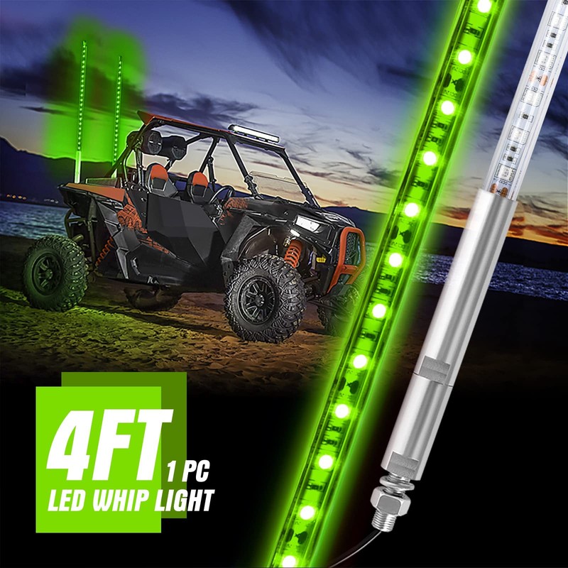 1Pc 4Ft Led Whip Light For Truck Bestzheyu 1.2M Led Whip Light Antenna Whips