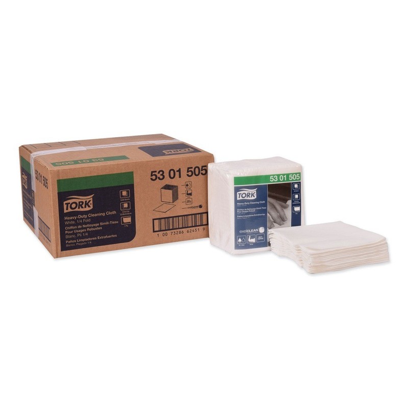 Tork 5301505 12.6 x 13 Heavy-Duty Cleaning Cloth - White (6/Carton) New