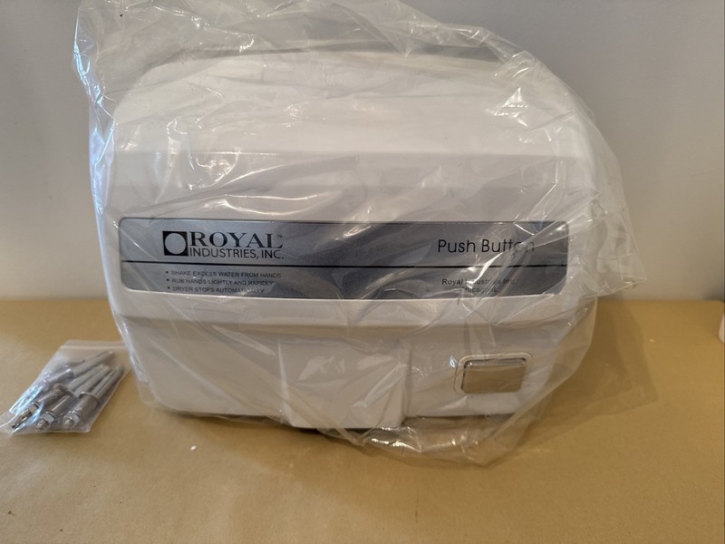 Royal Hand Dryer HK-2200ES White Aluminum Moisture Proof 2200W 30-60 Sec 120V UL