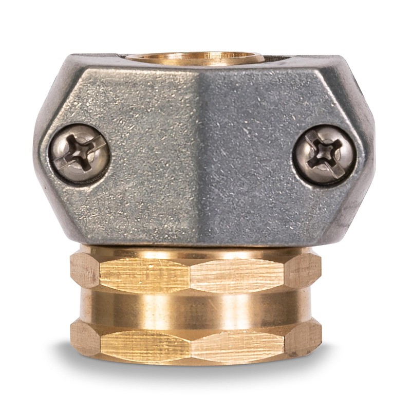 Gilmour Pro Brass Garden Hose Repair Kit Clamp Mender, Female No Size, Gray