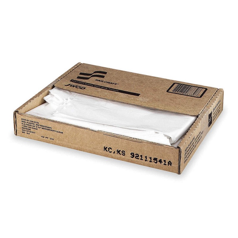 ABILITY ONE 8105-01-517-1351 Trash Bag,10 gal.,Clear,PK500 3WB50