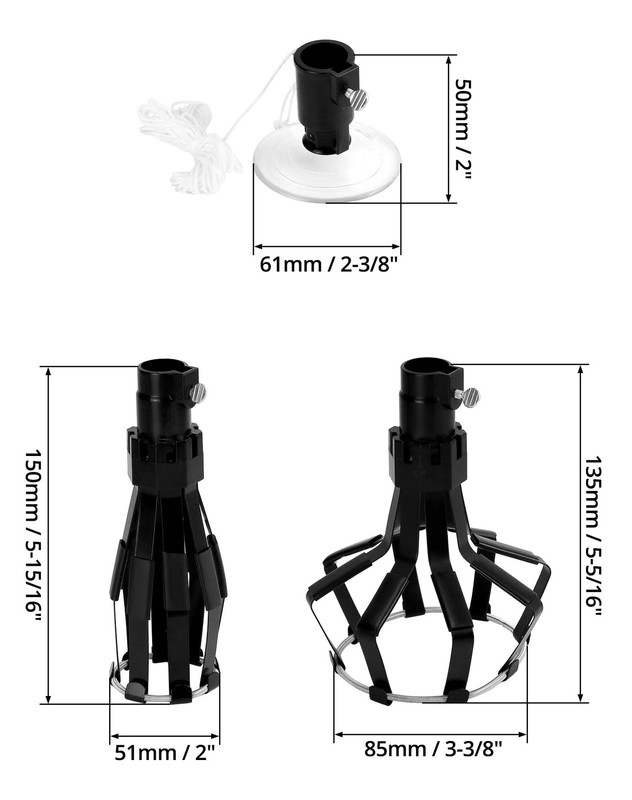 QWORK Professional Light Bulb Changer Kit - 3 Piece Set - 2.25 inches, Black gallery