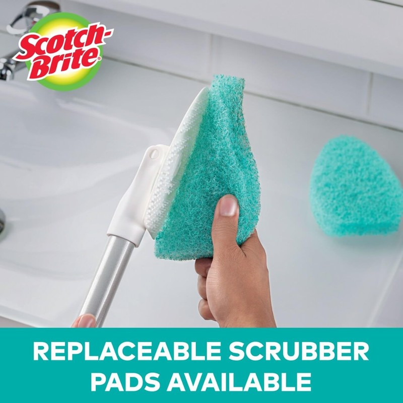 Scotch-Brite Extendable Tub Tile Scrubber Kit Includes 1 Handle And 3 gallery