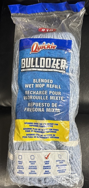 Quickie Bulldozer #18 Blended String Wet Mop Refill With Looped Ends