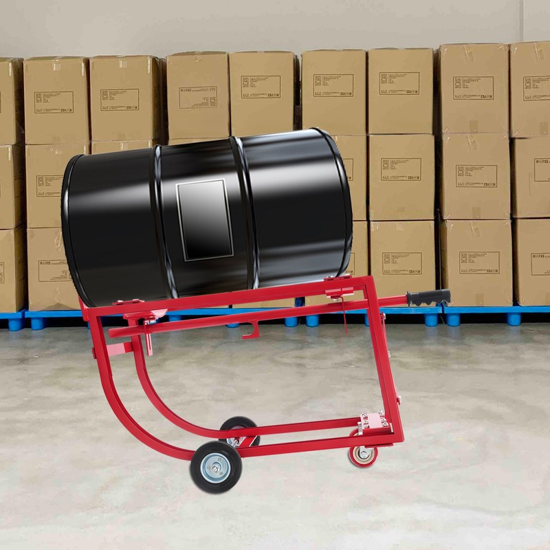 55 Gallon Drum Cradle 600lbs Oil Drum Rack With Drawbar Drum Holder Stand gallery