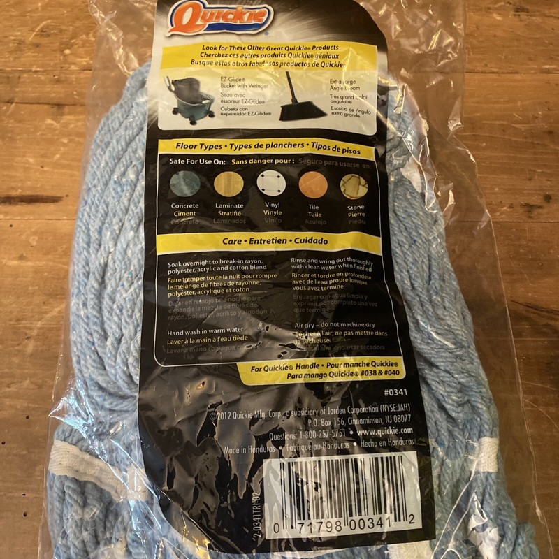 New Professional Clean Big Quickie Blue Blended Cotton #18 Wet Mop Refill Sealed gallery