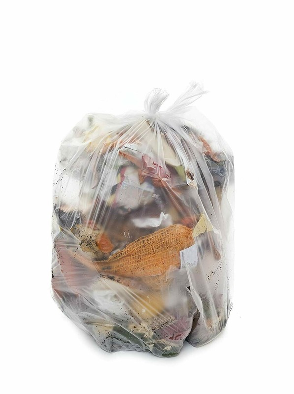 200 pk 44-55 Gallon Strong,36 Wide x56" .65 Full Mil, Clear Recycling Can Liners