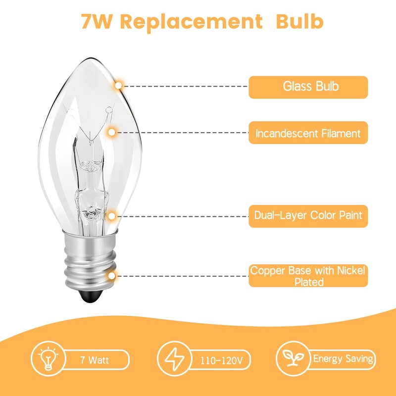 Original Flea Trap Light Bulb Replacement, 10 Pack 7W Replacement gallery