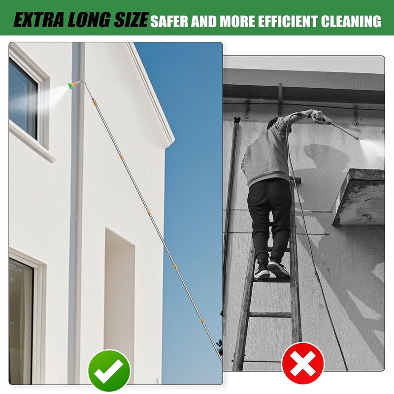 Gutter Cleaning Tools From the Ground, 9 Pack 8 FT Pressure Washer Extension ... gallery