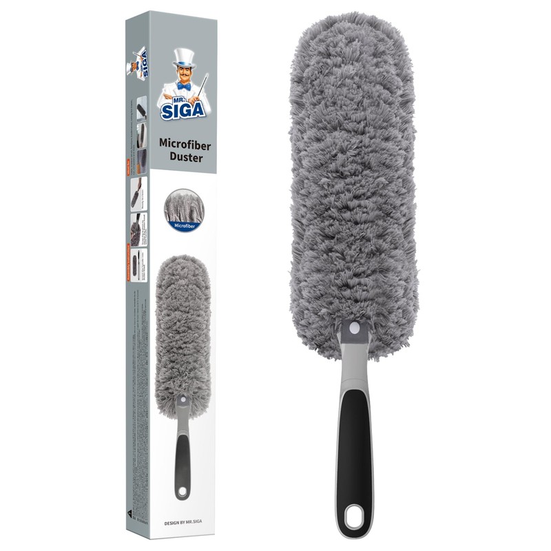Mr.Siga Lint Microfiber Duster Washable Duster For Household Cleaning Gray