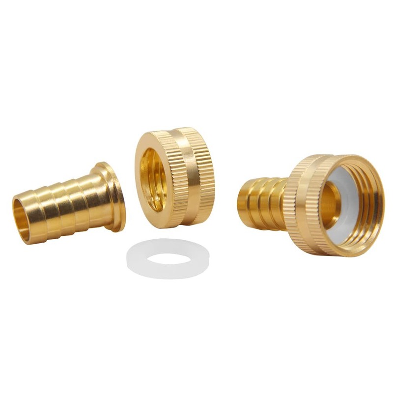Hooshing 2PCS 5/8" Barb x 3/4" Female Hose barb x GHT Female, Brass gallery