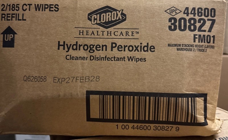 2 X 185 Clorox Healthcare Hydrogen Peroxide Disinfectant Wipes EXP 2/2028