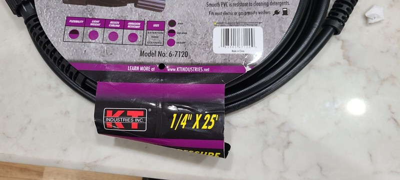 KT Industries 6-7120 1/4 x 25' High Pressure Washer Hose w M22 Fittings 3000 PSI gallery