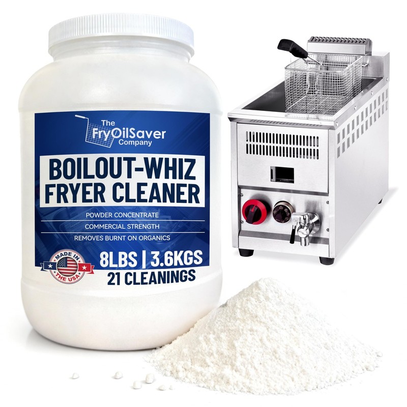 8LB Boil-Out Whiz Deep Fryer Cleaner - Degreaser Powder for Commercial Kitche...