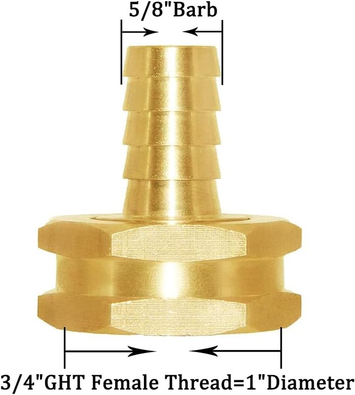 Joywayus Solid Brass Garden Hose Repair Connector with 5/8 Barb, gallery