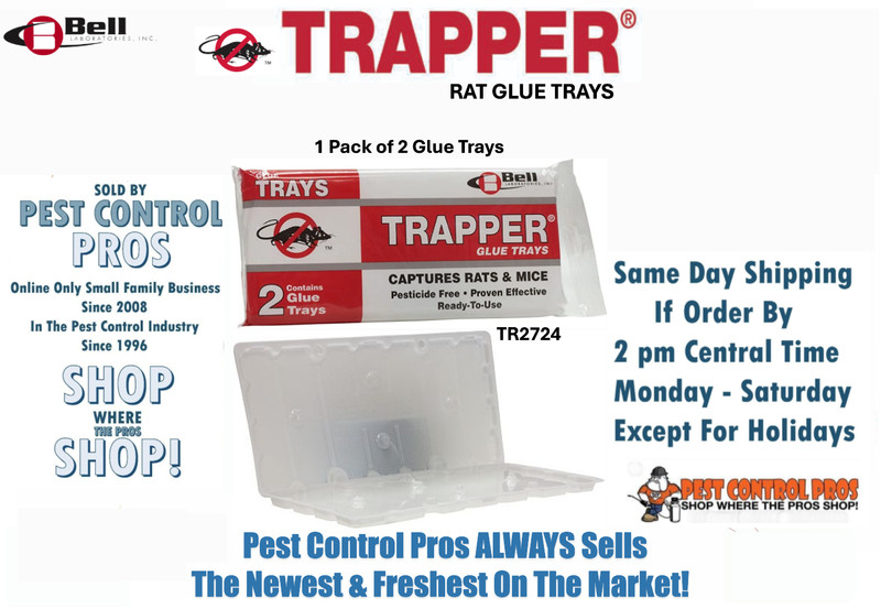 2 Trapper Rat Glue Board Trap Trays Catch Rats Mouse Mice Insects Spider Lizards