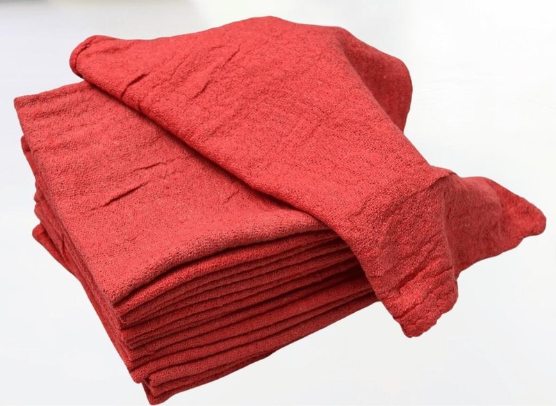 1000 Red Shop Rags Towels 12x14 Industrial B-Grade Cleaning Cloths Bulk