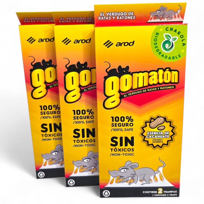 6 Glue Boards Mouse Rat Traps Non-Toxic Peanut Essence Arod Gomatón Pest Control