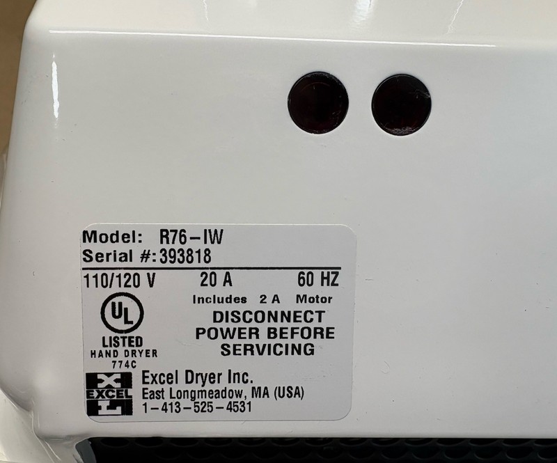 EXCEL Dryer R76-IW Sensor Activated Recessed Hand Dryer 110/120 Discontinued NOS gallery