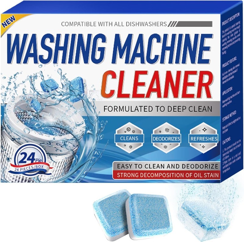 Biaccrss Washing Machine Cleaner Tablets, 24 Pack, 12 1 Count (Pack of 24)